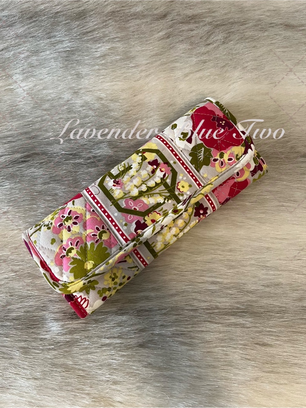 VERA BRADLEY Make Me Blush 2010 Trifold Wallet Crossbody On A String Pink Floral - Picture 12 of 15